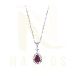 Luxury Ruby Pendant Necklace with Diamonds in California